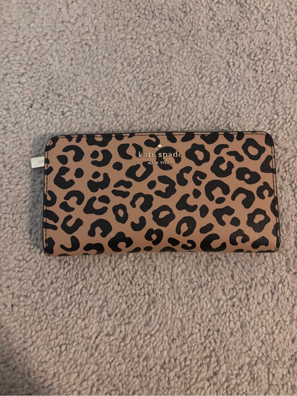 kate spade Leopard Print Zip Wallet - Tan/Black